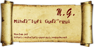 Mihályfi Györgyi névjegykártya